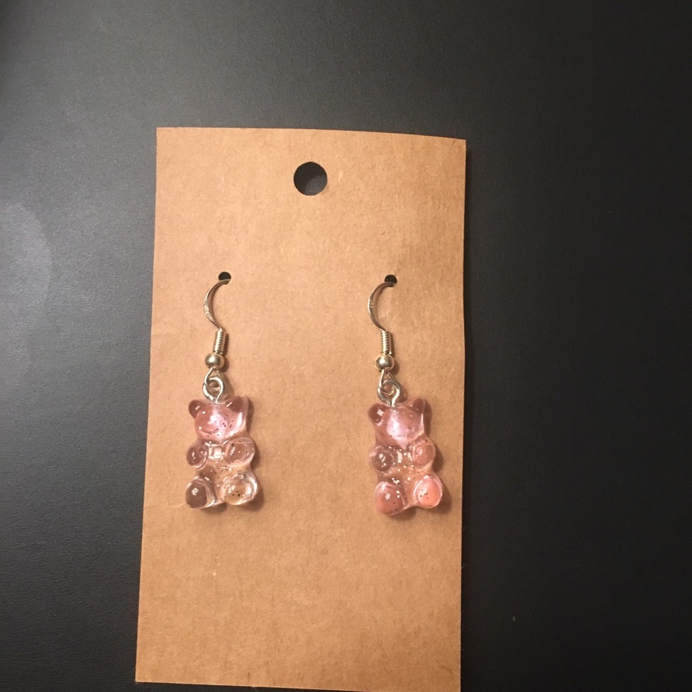 Light pink gummy bear/heart earring bundle